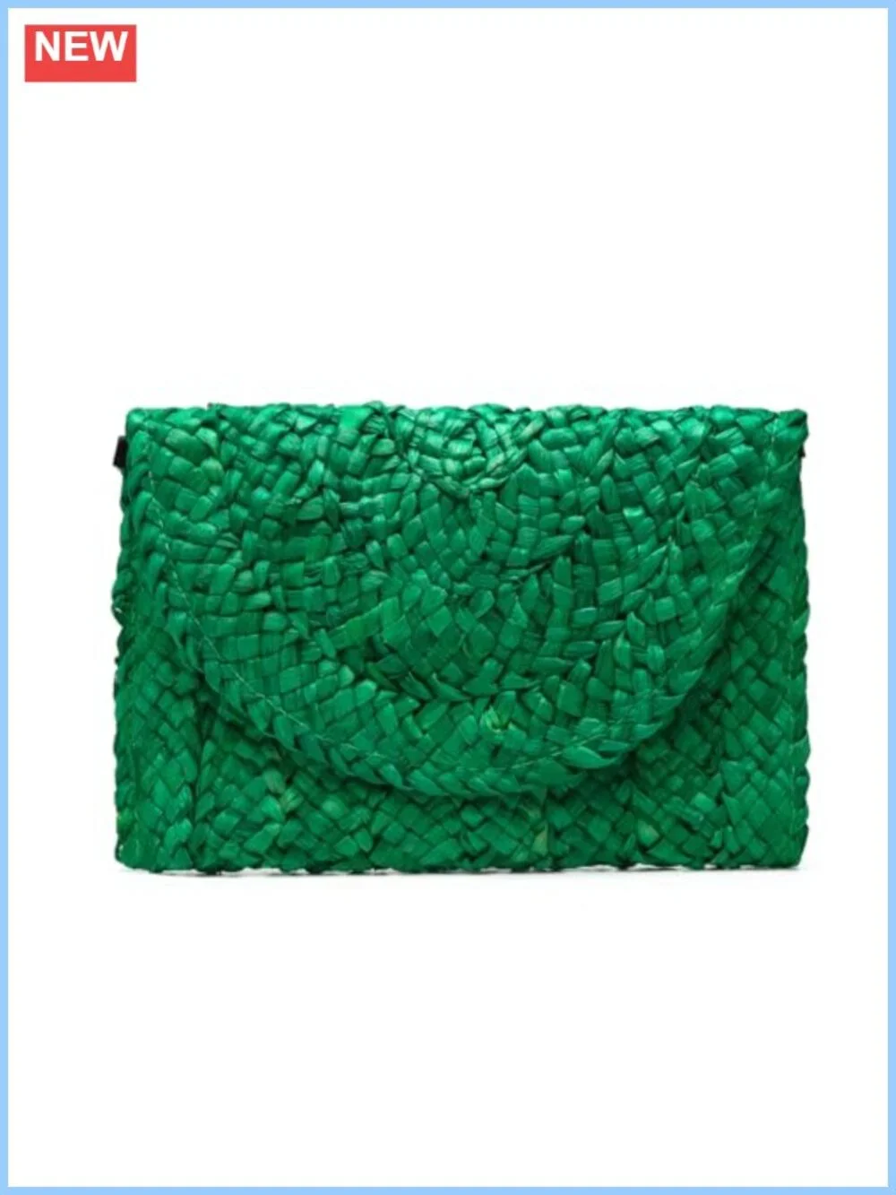 Women's Handwoven Straw Clutch Evening Bag Woven Envelope Purse Beach
